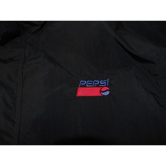 Vtg Avigo Gear Pepsi Cola Windbreaker XL Full Zip Jacket Black Logo Red 90s - Picture 7 of 14